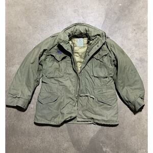 Vintage M-65 Field Jacket Cold Weather Coat 1970s Liner & Hood Medium Reg OG-107